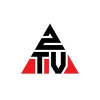 création de logo de lettre triangle ztv avec forme de triangle. monogramme de conception de logo triangle ztv. modèle de logo vectoriel triangle ztv avec couleur rouge. logo triangulaire ztv logo simple, élégant et luxueux.