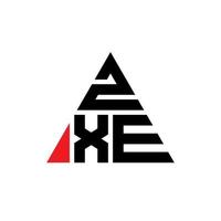 création de logo de lettre triangle zxe avec forme de triangle. monogramme de conception de logo triangle zxe. modèle de logo vectoriel triangle zxe avec couleur rouge. logo triangulaire zxe logo simple, élégant et luxueux.