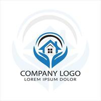 création de logo d'entreprise immobilière vecteur