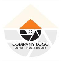 création de logo d'entreprise immobilière vecteur