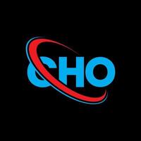 logo cho. lettre cho. création de logo de lettre cho. initiales logo cho liées avec un cercle et un logo monogramme majuscule. typographie cho pour la technologie, les affaires et la marque immobilière. vecteur