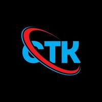 logo ctk. lettre ctk. création de logo de lettre ctk. initiales logo ctk liées avec un cercle et un logo monogramme majuscule. typographie ctk pour la technologie, les affaires et la marque immobilière. vecteur