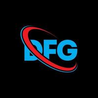 logo DFG. lettre dfg. création de logo de lettre dfg. initiales logo dfg liées avec un cercle et un logo monogramme majuscule. typographie dfg pour la technologie, les affaires et la marque immobilière. vecteur