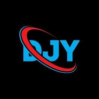 logo DJ. lettre djy. création de logo de lettre djy. initiales logo djy liées par un cercle et un logo monogramme majuscule. typographie djy pour la technologie, les affaires et la marque immobilière. vecteur