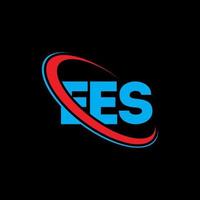 logo ee. es lettre. création de logo de lettre ee. initiales logo ees liées avec un cercle et un logo monogramme majuscule. typographie ees pour la technologie, les affaires et la marque immobilière. vecteur