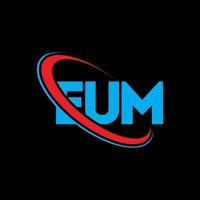 eum logo. euh lettre. création de logo de lettre eum. initiales logo eum liées avec un cercle et un logo monogramme majuscule. typographie eum pour la technologie, les affaires et la marque immobilière. vecteur