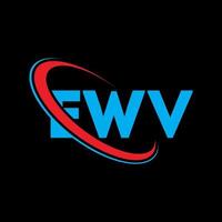 logo ewv. lettre ewv. création de logo de lettre ewv. initiales logo ewv liées avec un cercle et un logo monogramme majuscule. typographie ewv pour la technologie, les affaires et la marque immobilière. vecteur