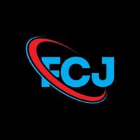 logo FCJ. lettre fcj. création de logo de lettre fcj. initiales logo fcj liées avec un cercle et un logo monogramme majuscule. typographie fcj pour la marque technologique, commerciale et immobilière. vecteur