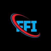 logo ffi. ffi lettre. création de logo de lettre ffi. initiales logo ffi liées par un cercle et un logo monogramme majuscule. typographie ffi pour la technologie, les affaires et la marque immobilière. vecteur