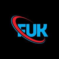 logo fuk. putain de lettre. création de logo de lettre fuk. initiales logo fuk liées avec un cercle et un logo monogramme majuscule. typographie fuk pour la technologie, les affaires et la marque immobilière. vecteur