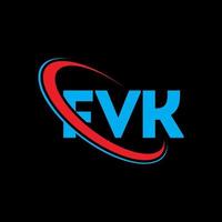 logo fvk. lettre fvk. création de logo de lettre fvk. initiales logo fvk liées avec un cercle et un logo monogramme majuscule. typographie fvk pour la technologie, les affaires et la marque immobilière. vecteur