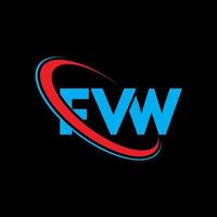 logo fww. fvw lettre. création de logo de lettre fvw. initiales logo fvw liées avec un cercle et un logo monogramme majuscule. typographie fvw pour la technologie, les affaires et la marque immobilière. vecteur