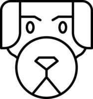 icône de contour de chien vecteur