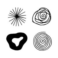 griffonnages abstraits ronds. illustration vectorielle dans un style doodle. pour la conception d'emballages, cartes postales, médias sociaux vecteur