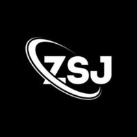 logo zsj. lettre zsj. création de logo de lettre zsj. initiales logo zsj liées avec un cercle et un logo monogramme majuscule. typographie zsj pour la technologie, les affaires et la marque immobilière. vecteur