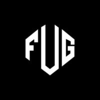 création de logo de lettre fug avec forme de polygone. conception de logo en forme de polygone et de cube de fug. modèle de logo vectoriel fug hexagone couleurs blanches et noires. monogramme fug, logo d'entreprise et immobilier.