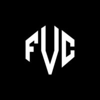 création de logo de lettre fvc avec forme de polygone. création de logo en forme de polygone et de cube fvc. modèle de logo vectoriel hexagone fvc couleurs blanches et noires. monogramme fvc, logo commercial et immobilier.