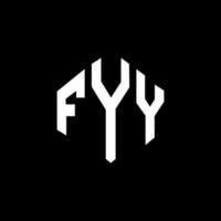 création de logo de lettre fyy avec forme de polygone. création de logo en forme de polygone et de cube. modèle de logo vectoriel fyy hexagone couleurs blanches et noires. monogramme fyy, logo d'entreprise et immobilier.