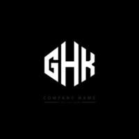 création de logo de lettre ghk avec forme de polygone. création de logo en forme de polygone et de cube ghk. modèle de logo vectoriel ghk hexagone couleurs blanches et noires. monogramme ghk, logo d'entreprise et immobilier.