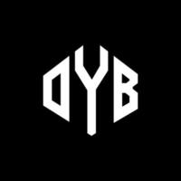 création de logo de lettre oyb avec forme de polygone. création de logo en forme de polygone et de cube oyb. modèle de logo vectoriel oyb hexagone couleurs blanches et noires. monogramme oyb, logo d'entreprise et immobilier.