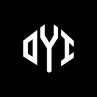 création de logo de lettre oyi avec forme de polygone. création de logo en forme de polygone et de cube oyi. modèle de logo vectoriel oyi hexagone couleurs blanches et noires. monogramme oyi, logo d'entreprise et immobilier.