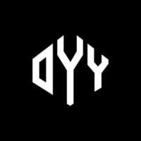 création de logo de lettre oyy avec forme de polygone. création de logo en forme de polygone et de cube. modèle de logo vectoriel oyy hexagone couleurs blanches et noires. monogramme oyy, logo d'entreprise et immobilier.