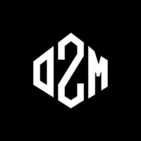 création de logo de lettre ozm avec forme de polygone. création de logo en forme de polygone et de cube ozm. modèle de logo vectoriel ozm hexagone couleurs blanches et noires. monogramme ozm, logo d'entreprise et immobilier.