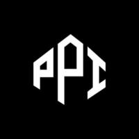 création de logo de lettre ppi avec forme de polygone. création de logo en forme de polygone et de cube ppi. modèle de logo vectoriel ppi hexagone couleurs blanches et noires. monogramme ppi, logo d'entreprise et immobilier.