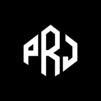 création de logo de lettre prj avec forme de polygone. création de logo en forme de polygone et de cube prj. modèle de logo vectoriel prj hexagone couleurs blanches et noires. monogramme prj, logo d'entreprise et immobilier.