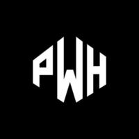 création de logo de lettre pwh avec forme de polygone. création de logo en forme de polygone et de cube pwh. modèle de logo vectoriel pwh hexagone couleurs blanches et noires. monogramme pwh, logo d'entreprise et immobilier.