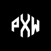 création de logo de lettre pxw avec forme de polygone. création de logo en forme de polygone et de cube pxw. modèle de logo vectoriel pxw hexagone couleurs blanches et noires. monogramme pxw, logo d'entreprise et immobilier.