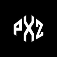 création de logo de lettre pxz avec forme de polygone. création de logo en forme de polygone et de cube pxz. modèle de logo vectoriel hexagone pxz couleurs blanches et noires. monogramme pxz, logo d'entreprise et immobilier.