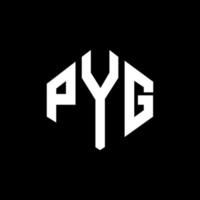 création de logo de lettre pyg avec forme de polygone. création de logo en forme de polygone et de cube pyg. modèle de logo vectoriel hexagone pyg couleurs blanches et noires. monogramme pyg, logo d'entreprise et immobilier.