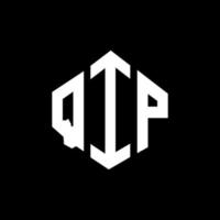 création de logo de lettre qip avec forme de polygone. création de logo en forme de polygone et de cube qip. modèle de logo vectoriel qip hexagone couleurs blanches et noires. monogramme qip, logo d'entreprise et immobilier.