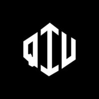 création de logo de lettre qiu avec forme de polygone. création de logo en forme de polygone et de cube qiu. modèle de logo vectoriel qiu hexagone couleurs blanches et noires. monogramme qiu, logo d'entreprise et immobilier.