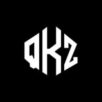 création de logo de lettre qkz avec forme de polygone. création de logo en forme de polygone et de cube qkz. modèle de logo vectoriel qkz hexagone couleurs blanches et noires. monogramme qkz, logo d'entreprise et immobilier.