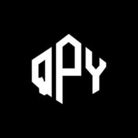 création de logo de lettre qpy avec forme de polygone. création de logo en forme de polygone et de cube qpy. modèle de logo vectoriel qpy hexagone couleurs blanches et noires. monogramme qpy, logo d'entreprise et immobilier.