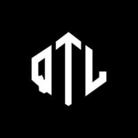 création de logo de lettre qtl avec forme de polygone. création de logo en forme de polygone et de cube qtl. modèle de logo vectoriel qtl hexagone couleurs blanches et noires. monogramme qtl, logo d'entreprise et immobilier.
