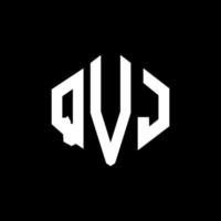 création de logo de lettre qvj avec forme de polygone. création de logo en forme de polygone et de cube qvj. modèle de logo vectoriel qvj hexagone couleurs blanches et noires. monogramme qvj, logo d'entreprise et immobilier.