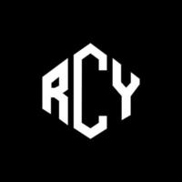 création de logo de lettre rcy avec forme de polygone. création de logo en forme de polygone et de cube rcy. modèle de logo vectoriel hexagone rcy couleurs blanches et noires. monogramme rcy, logo d'entreprise et immobilier.