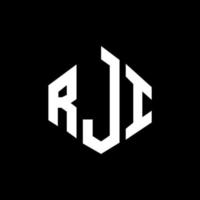 création de logo de lettre rji avec forme de polygone. création de logo en forme de polygone et de cube rji. modèle de logo vectoriel rji hexagone couleurs blanches et noires. monogramme rji, logo d'entreprise et immobilier.