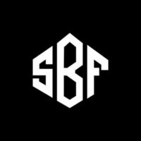 création de logo de lettre sbf avec forme de polygone. création de logo en forme de polygone et de cube sbf. modèle de logo vectoriel hexagone sbf couleurs blanches et noires. monogramme sbf, logo d'entreprise et immobilier.