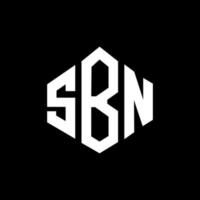 création de logo de lettre sbn avec forme de polygone. création de logo en forme de polygone et de cube sbn. modèle de logo vectoriel hexagone sbn couleurs blanches et noires. monogramme sbn, logo commercial et immobilier.