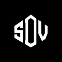 création de logo de lettre sdv avec forme de polygone. création de logo en forme de polygone et de cube sdv. modèle de logo vectoriel hexagone sdv couleurs blanches et noires. monogramme sdv, logo d'entreprise et immobilier.