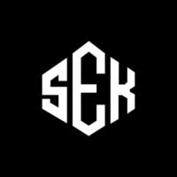 création de logo de lettre sek avec forme de polygone. création de logo en forme de polygone et de cube sek. modèle de logo vectoriel sek hexagone couleurs blanches et noires. monogramme sek, logo d'entreprise et immobilier.