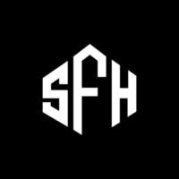 création de logo de lettre sfh avec forme de polygone. création de logo en forme de polygone et de cube sfh. modèle de logo vectoriel hexagone sfh couleurs blanches et noires. monogramme sfh, logo d'entreprise et immobilier.