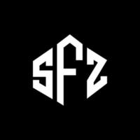 création de logo de lettre sfz avec forme de polygone. création de logo en forme de polygone et de cube sfz. modèle de logo vectoriel hexagone sfz couleurs blanches et noires. monogramme sfz, logo d'entreprise et immobilier.