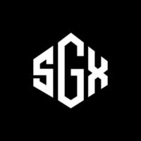 création de logo de lettre sgx avec forme de polygone. création de logo en forme de polygone et de cube sgx. modèle de logo vectoriel hexagone sgx couleurs blanches et noires. monogramme sgx, logo d'entreprise et immobilier.