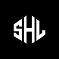 création de logo de lettre shl avec forme de polygone. création de logo en forme de polygone et de cube shl. modèle de logo vectoriel hexagone shl couleurs blanches et noires. monogramme shl, logo d'entreprise et immobilier.