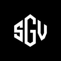 création de logo de lettre sgv avec forme de polygone. création de logo en forme de polygone et de cube sgv. modèle de logo vectoriel hexagone sgv couleurs blanches et noires. monogramme sgv, logo commercial et immobilier.